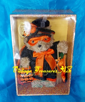 Image for  Brinn’s Brinton Halloween Witch Barely a Bear Collectible Natty Bear Oatmeal Teddy Bear in Original Candy Corn Display/Storage Box Vintage 1995     ***GROUND SHIPPING INCLUDED – DOMESTIC ORDERS ONLY!***~ 